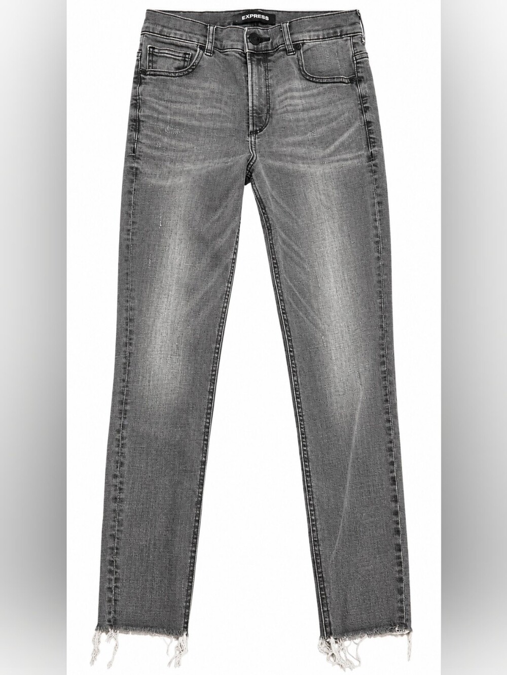 Express Faded Black Jean Leggings with Raw Hem - Size 2R